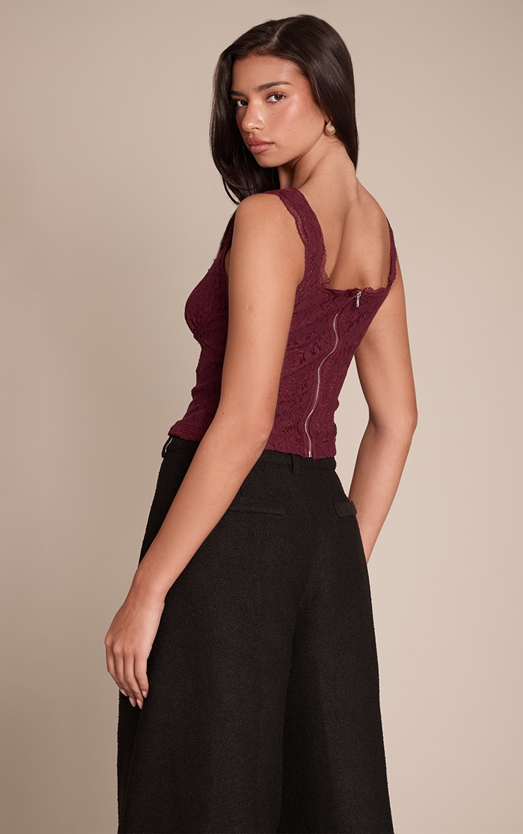 Plum Lace Crop Corset image 2