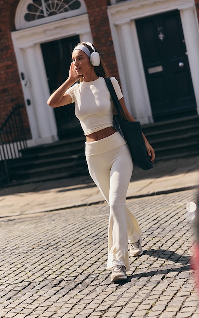 Pantalon de yoga en coton doux crème