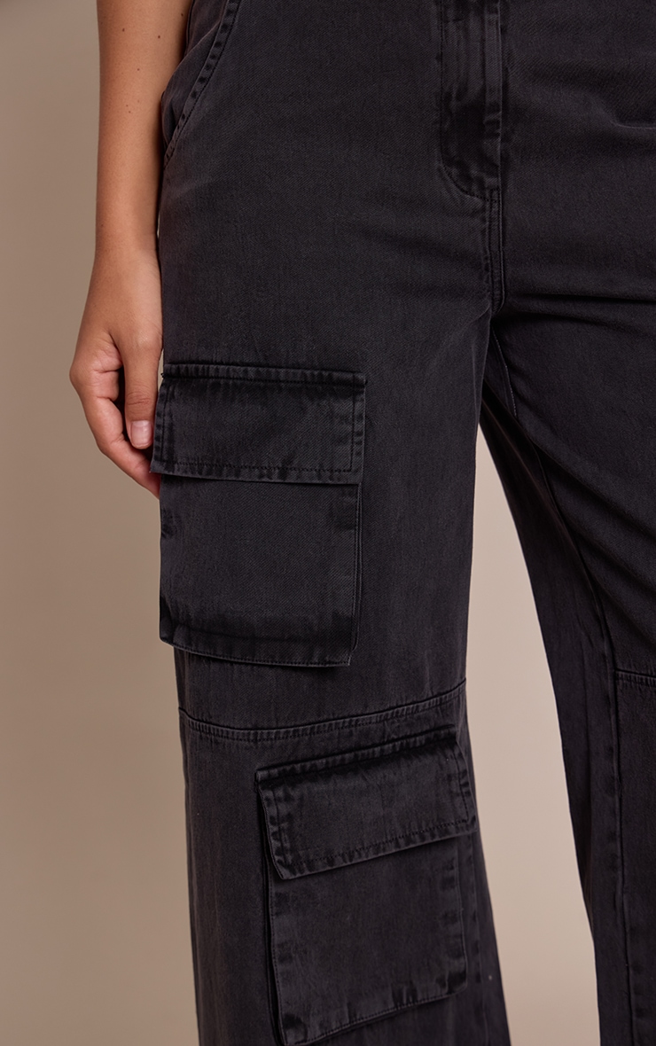 Charcoal Washed Pocket Detail Pants image 4