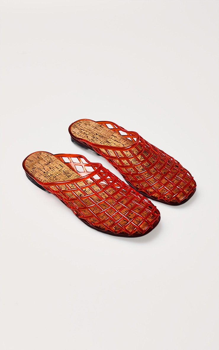 Orange Jelly Cork Sole Mules image 3