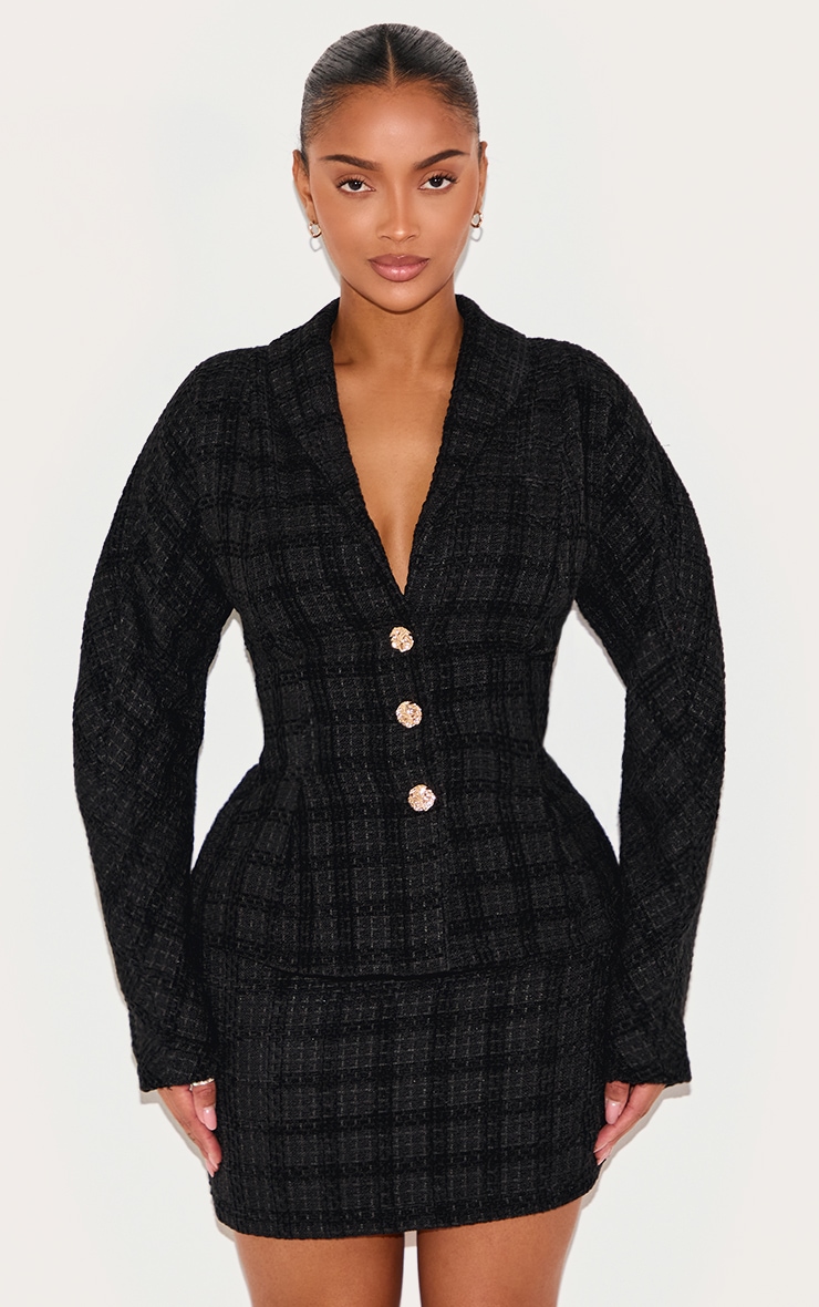Shape Black Boucle Mini Skirt image 4