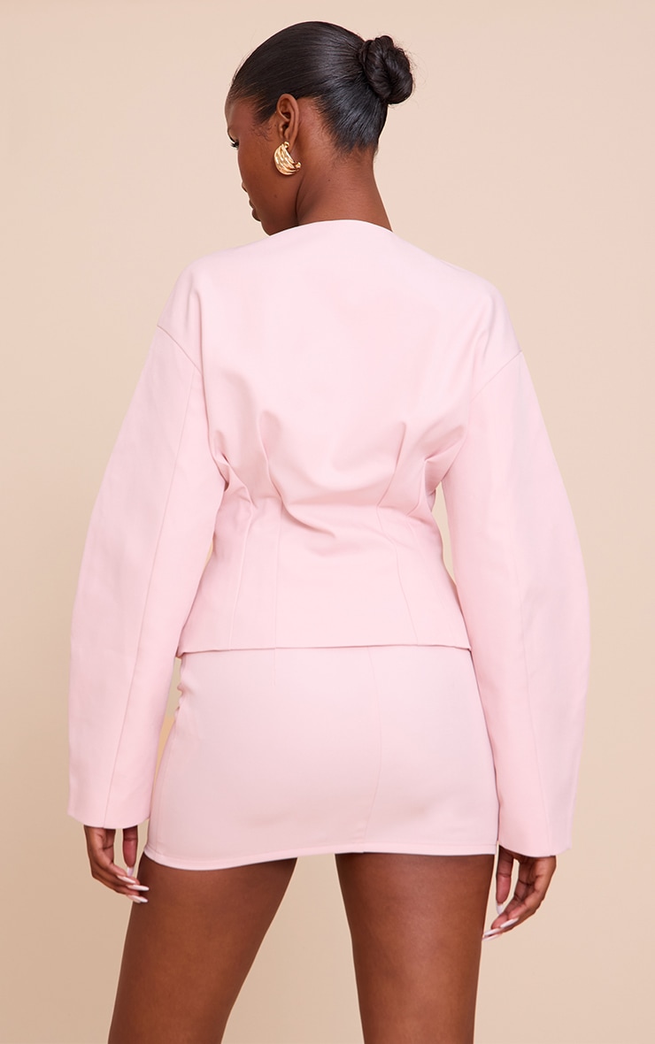 Blush Tailored Woven Boxy Balloon Sleeve Blazer image 2