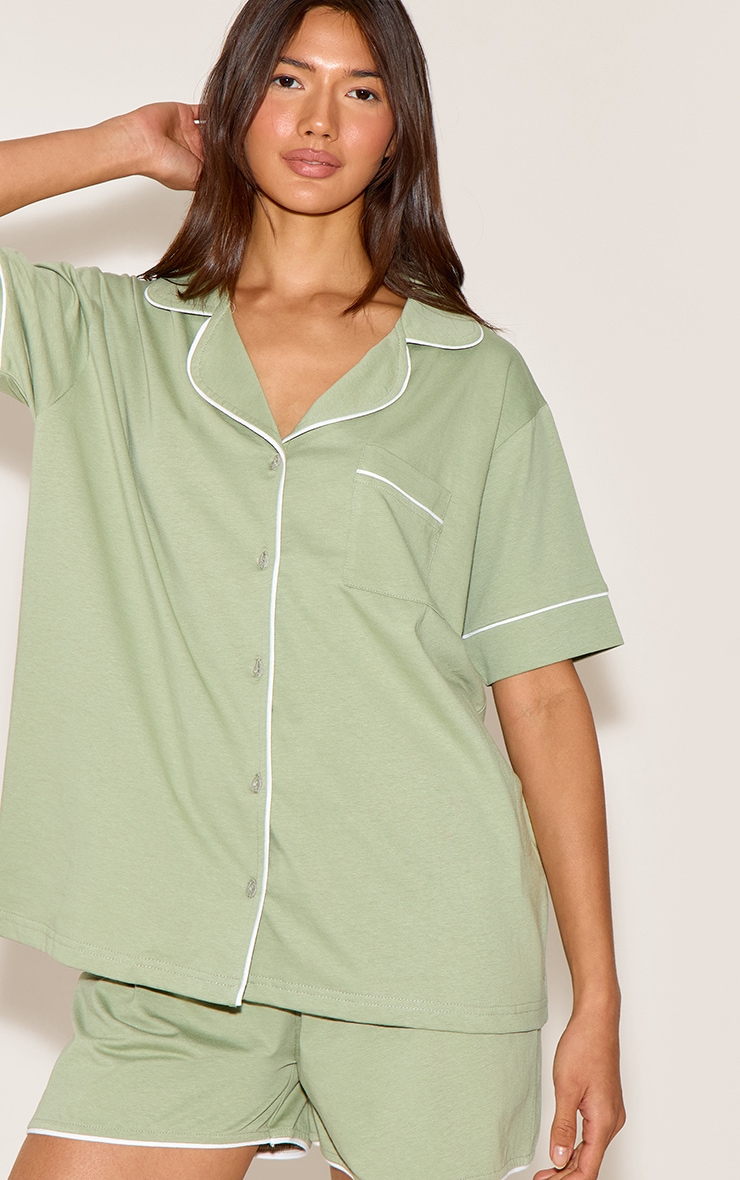 Olive Jersey Pj Set image 4