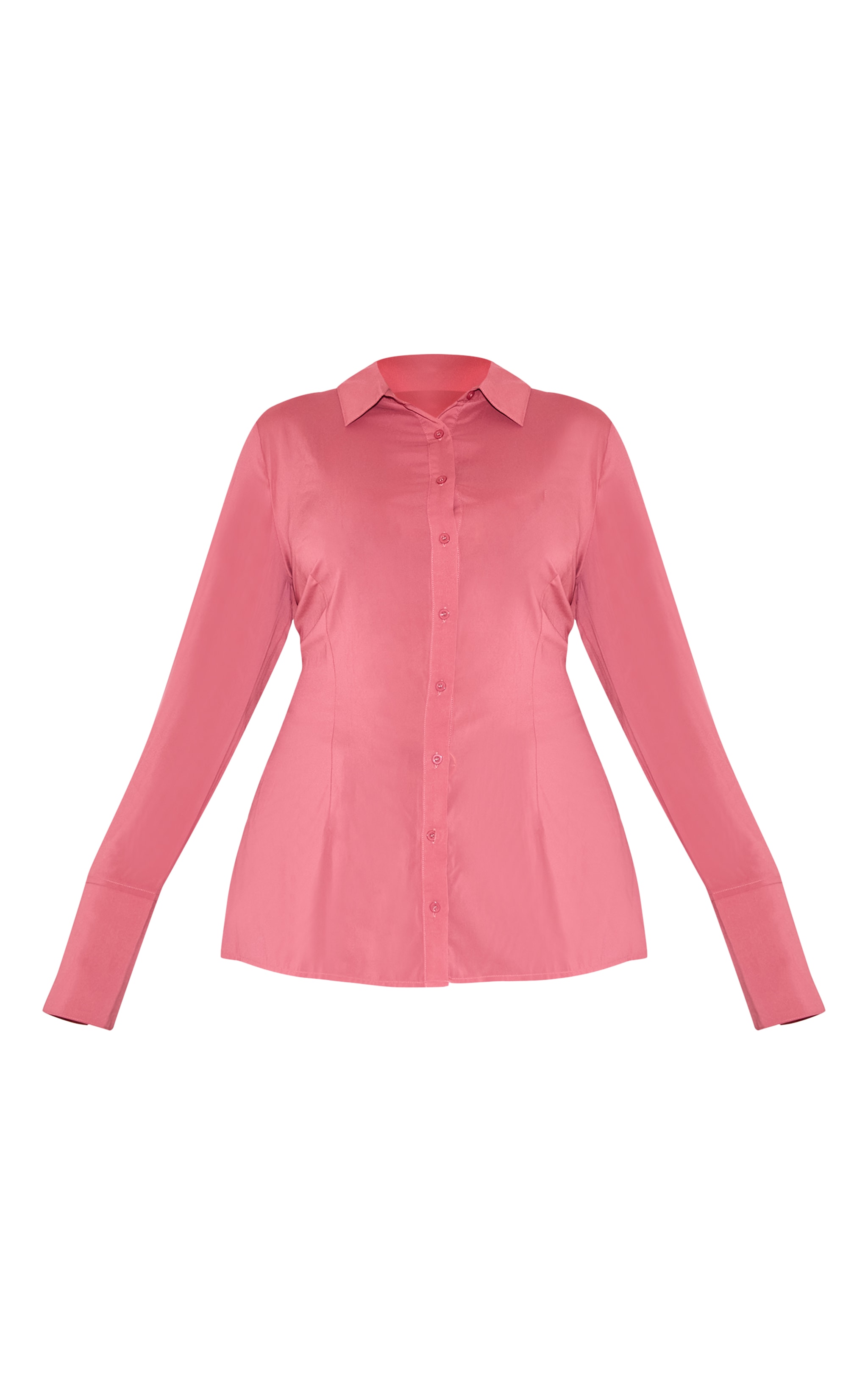 Plus Blush Chiffon Fitted Shirt image 5