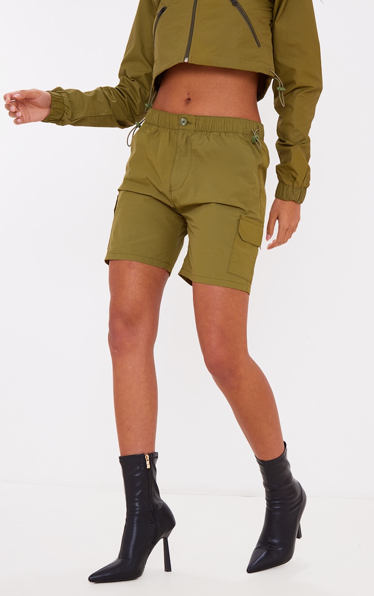 Tall Khaki Parachute Cargo Shorts Tall PrettyLittleThing AUS