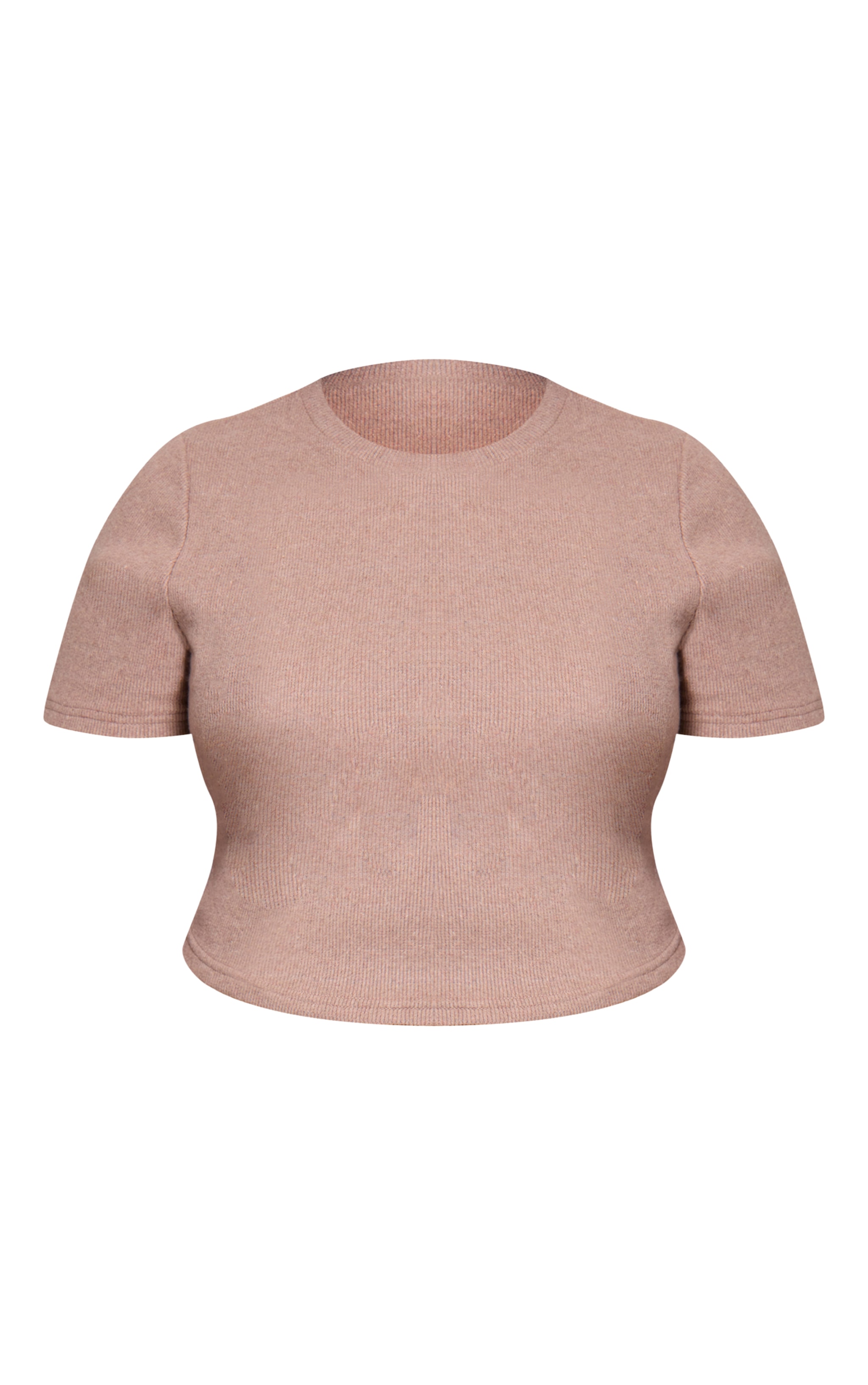 Plus Oatmeal Soft Touch Rib Crop Top image 5