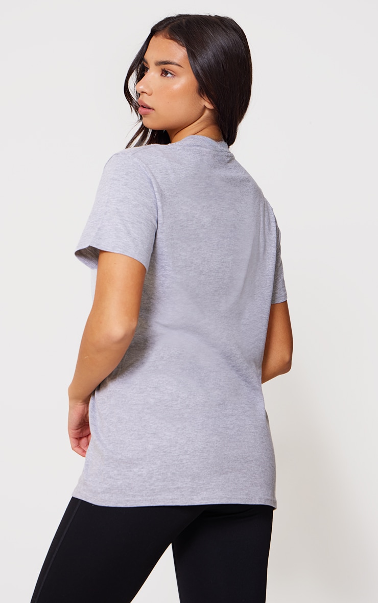 PRETTYLITTLETHING Grey Embroidered T Shirt image 2