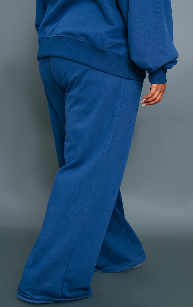 Premium Plus Navy Oversized Pintuck Wide Leg Track Pants image 3