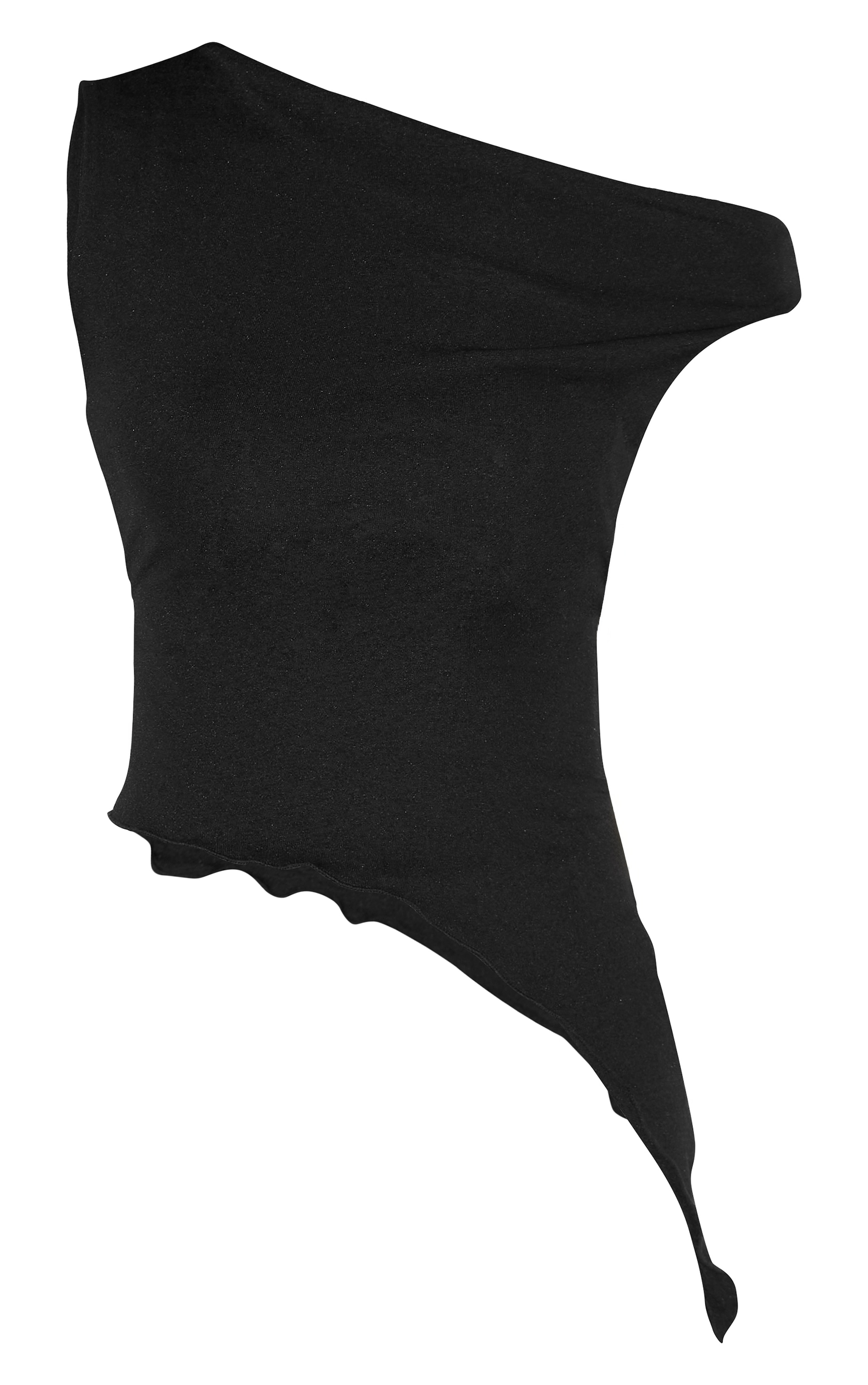 Black Burnout Mesh Asymmetric Long Top image 5