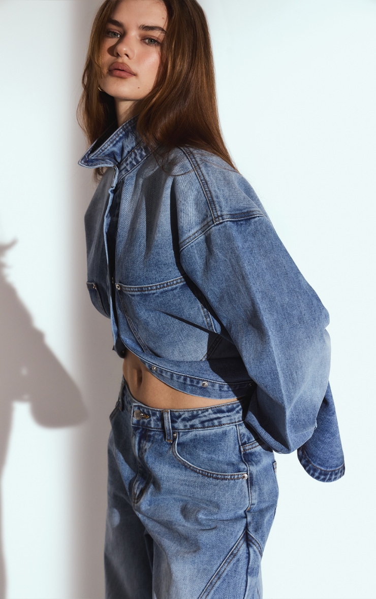 Mid Blue Oversized Denim Shirt image 4