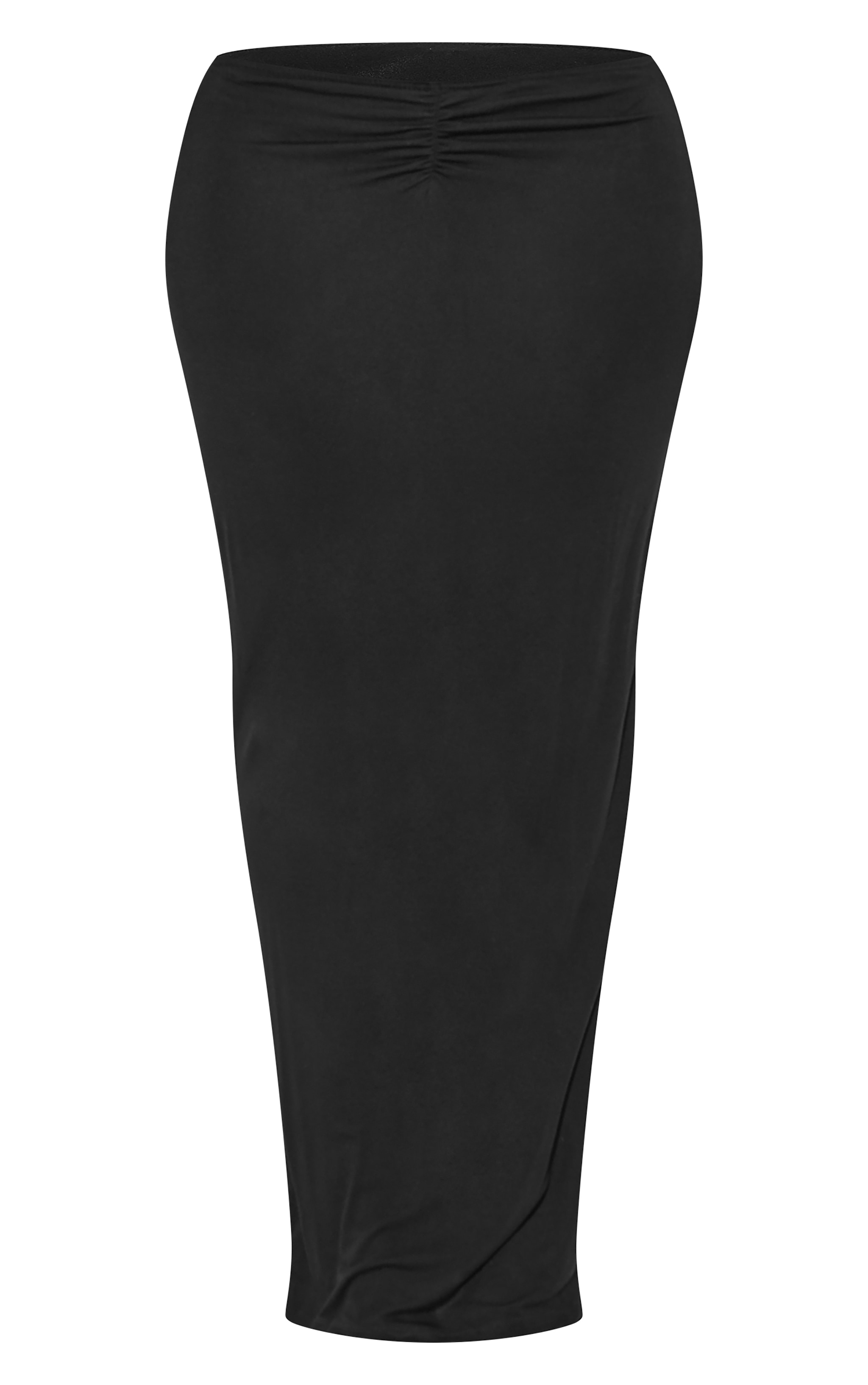 Shape Black Jersey Ruched V Waist Midaxi Skirt image 5