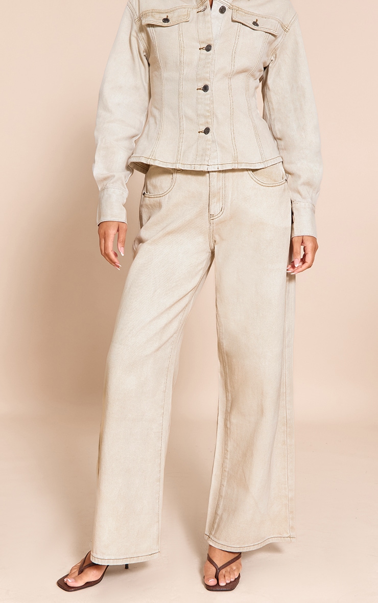 Washed Stone Mid Waist Wide Leg Jeans image 2