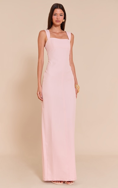 Blush Tailored Woven Strappy Maxi Dress