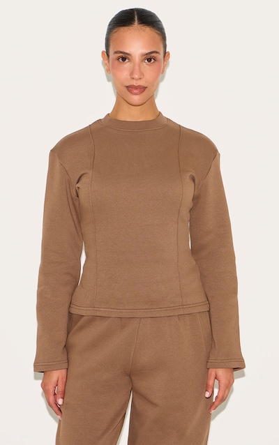 Petite Mushroom Long Sleeve Waist Cinched Sweatshirt