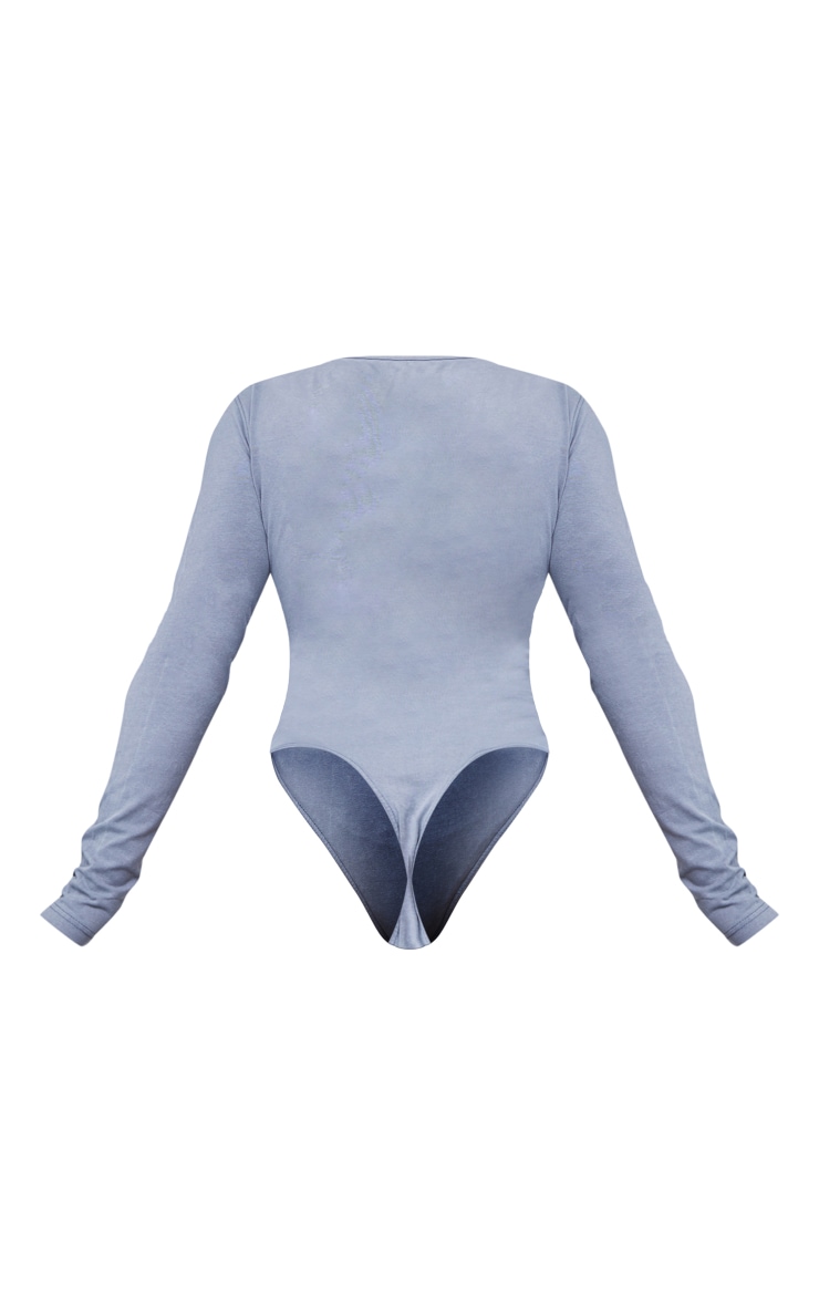 Shape Grey Marl Cotton Zip Long Sleeve Bodysuit image 6