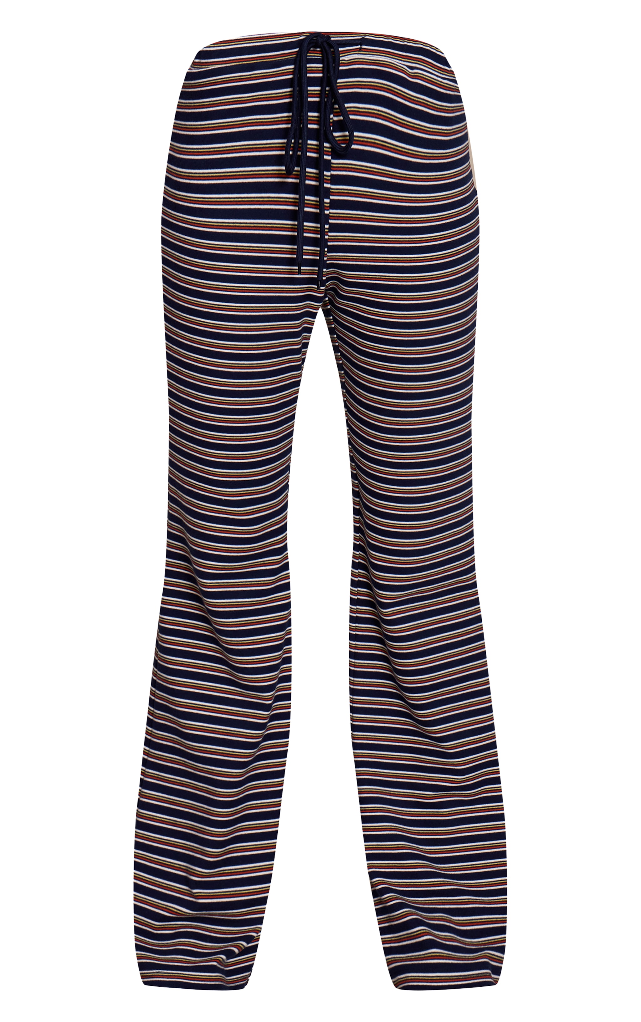 Navy Soft Fleece Striped Skinny Flare Pant image 5