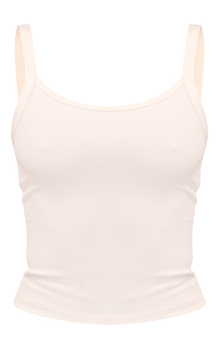 Petite Débardeur court en Sculpt blanc à bretelles fines et contours image 5