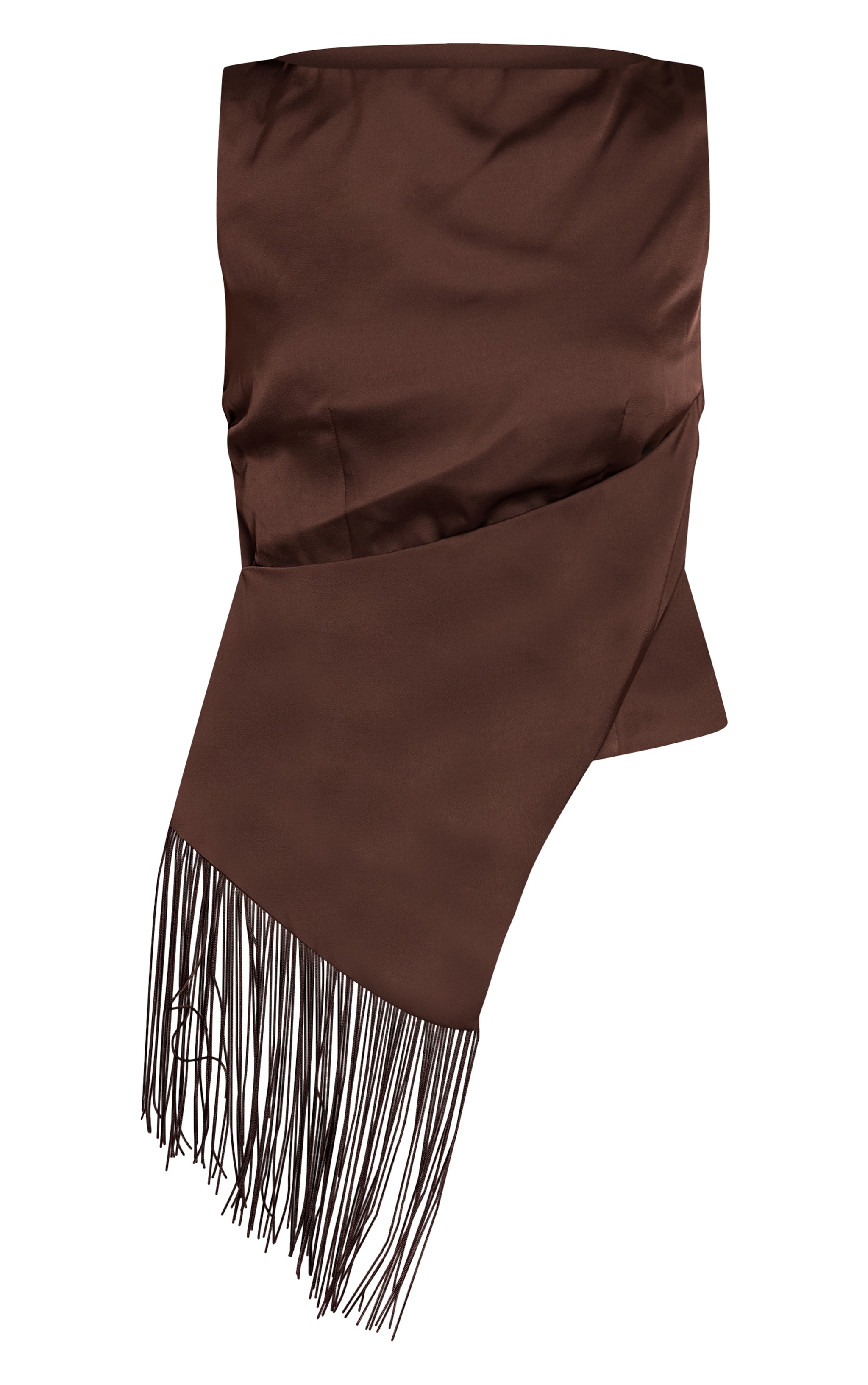 Chocolate Satin Fringe  Top  image 5
