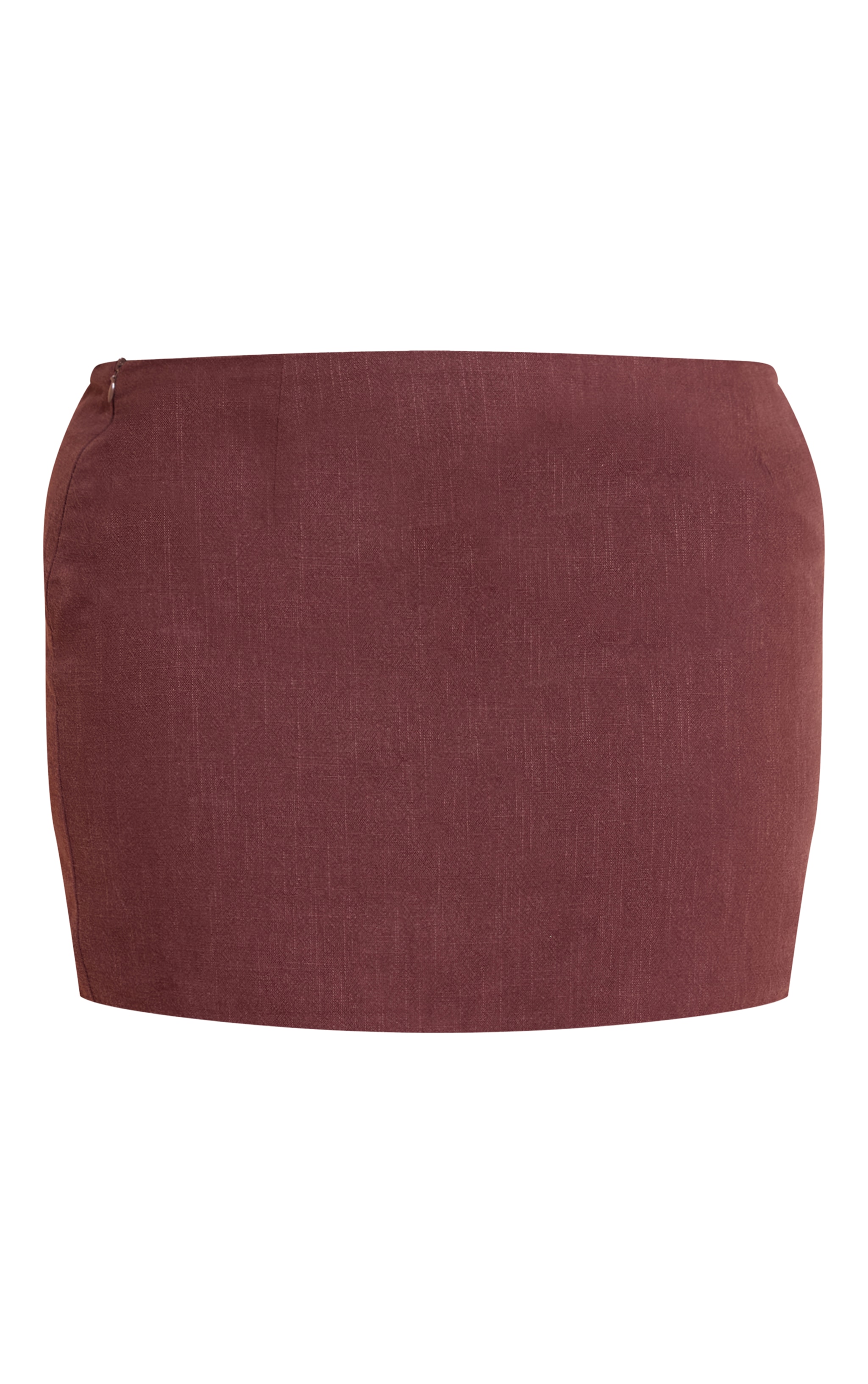 Plus Deep Chocolate Premium Linen A Line Mini Skirt image 6
