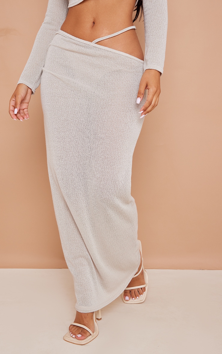 Petite Stone Ruched Side Midi Skirt image 2