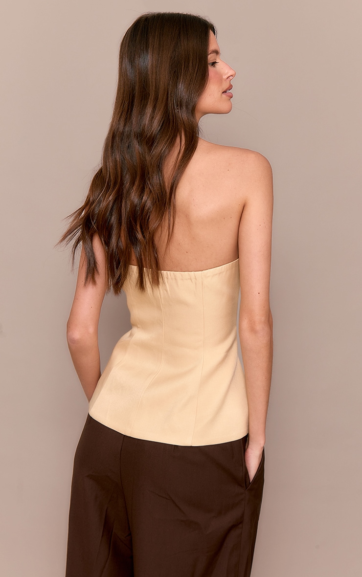 Veston bustier structuré tissé jaune beurre image 2