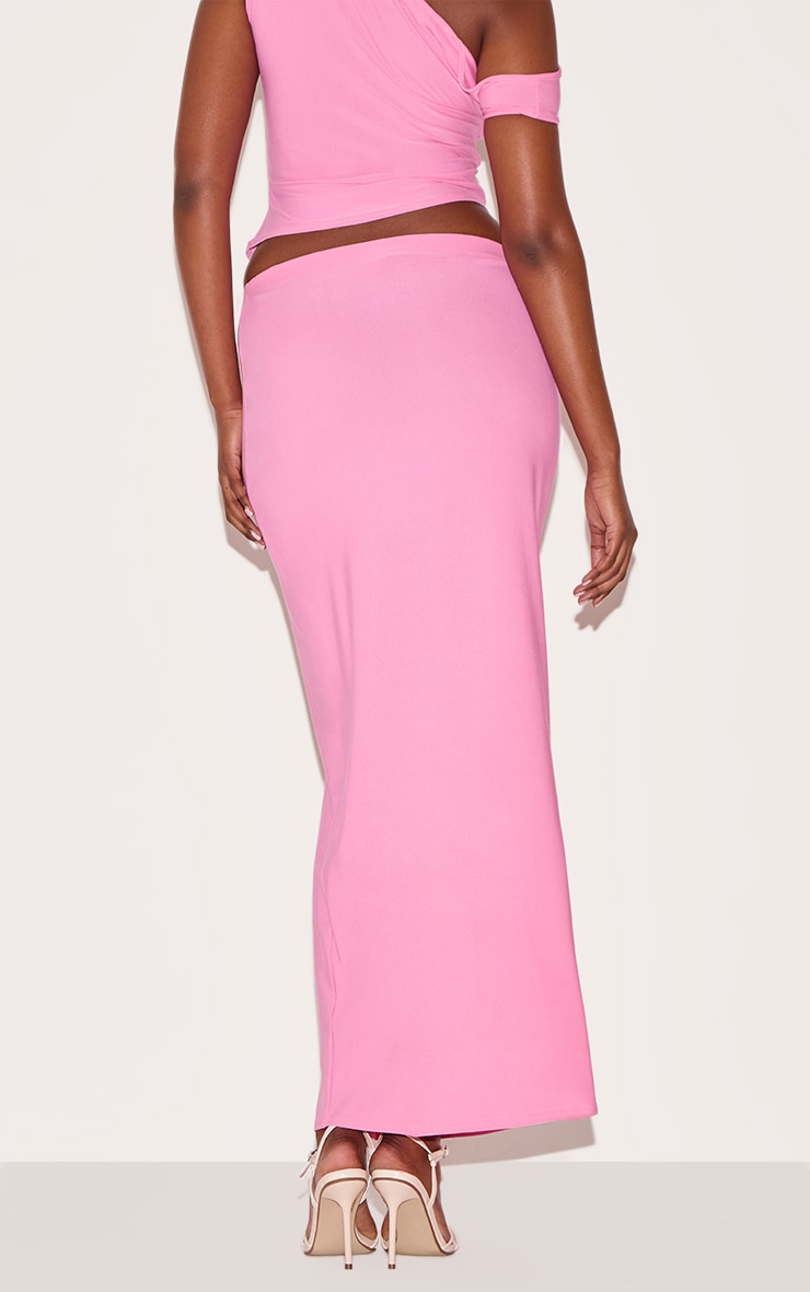 Candy Pink Soft Touch Low Rise Maxi Skirt image 3