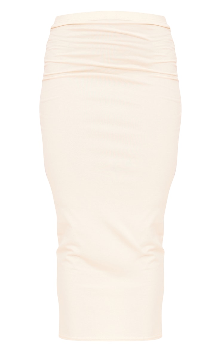 Jupe longue en coton gris pierre à taille basse image 5