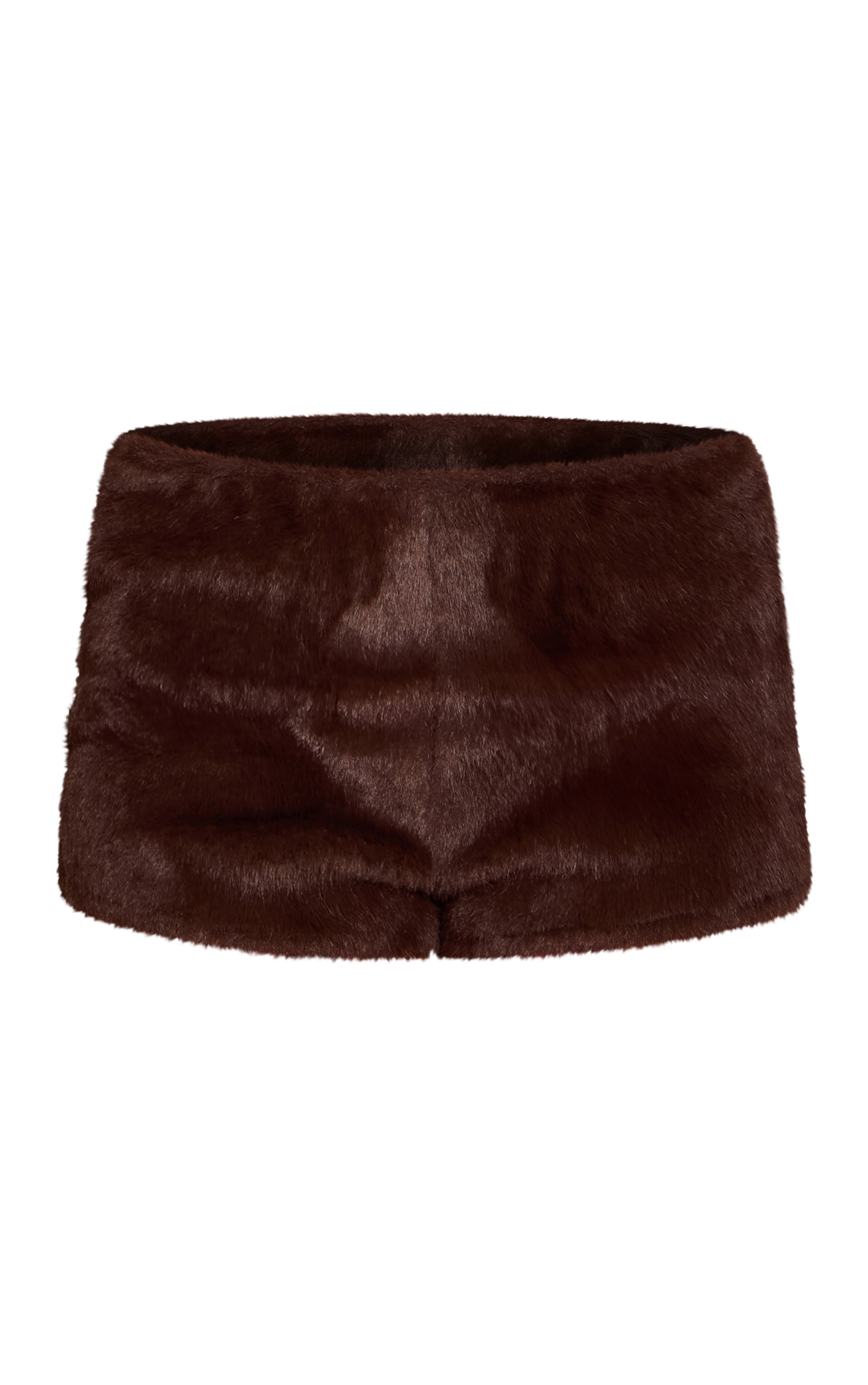 Mini short en fausse fourrure chocolat image 6
