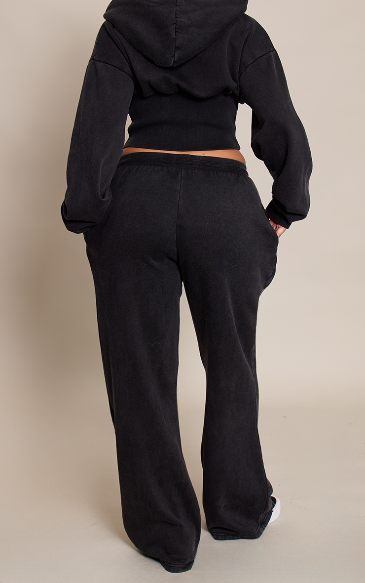 Shape Black Washed Tie Front Straight Leg Sweatpants image 3