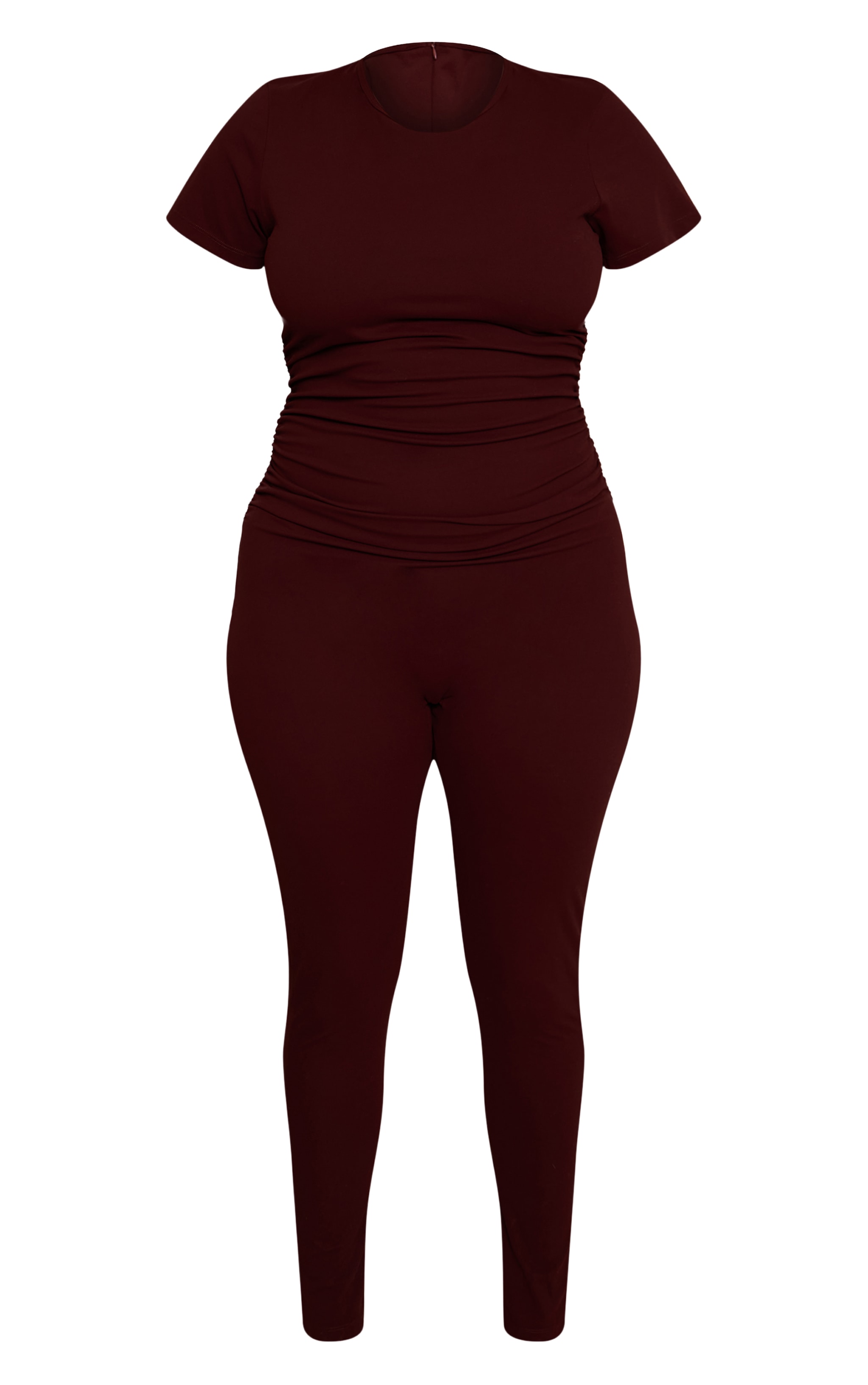 Plus Combinaison en Sculpt chocolat froncée sur les côtés image 5