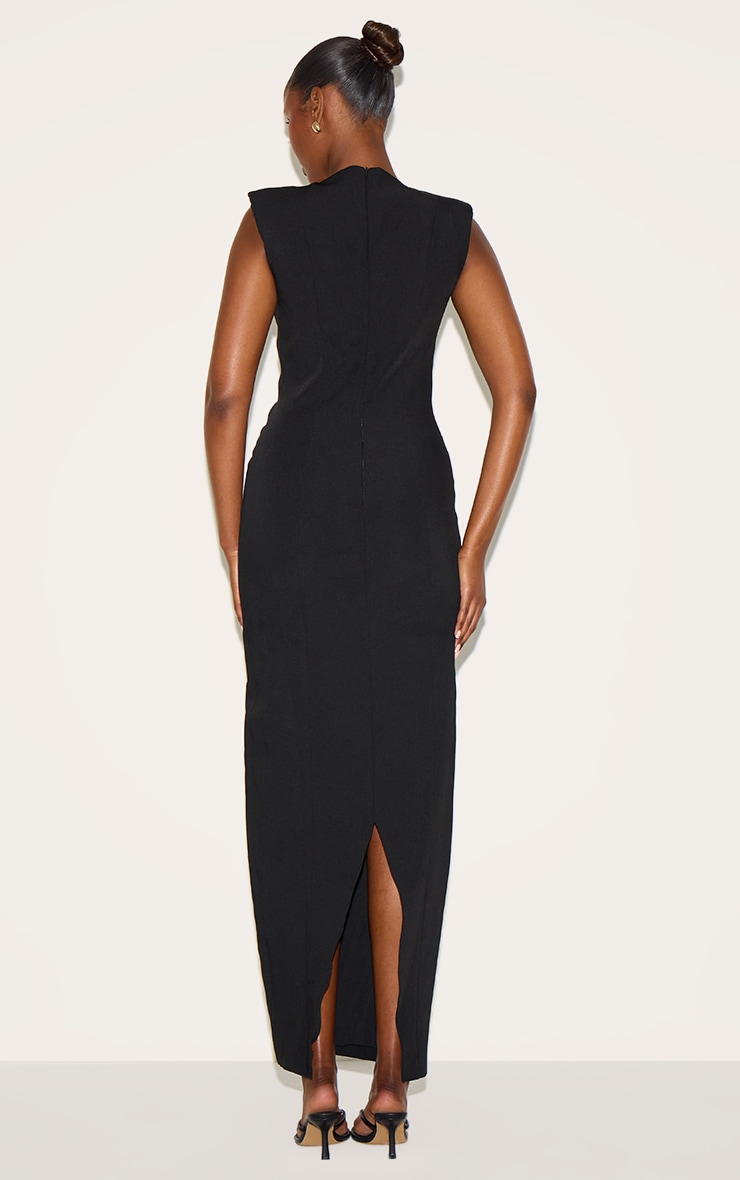 Black Woven Boat Neck Maxi Dress | Dresses