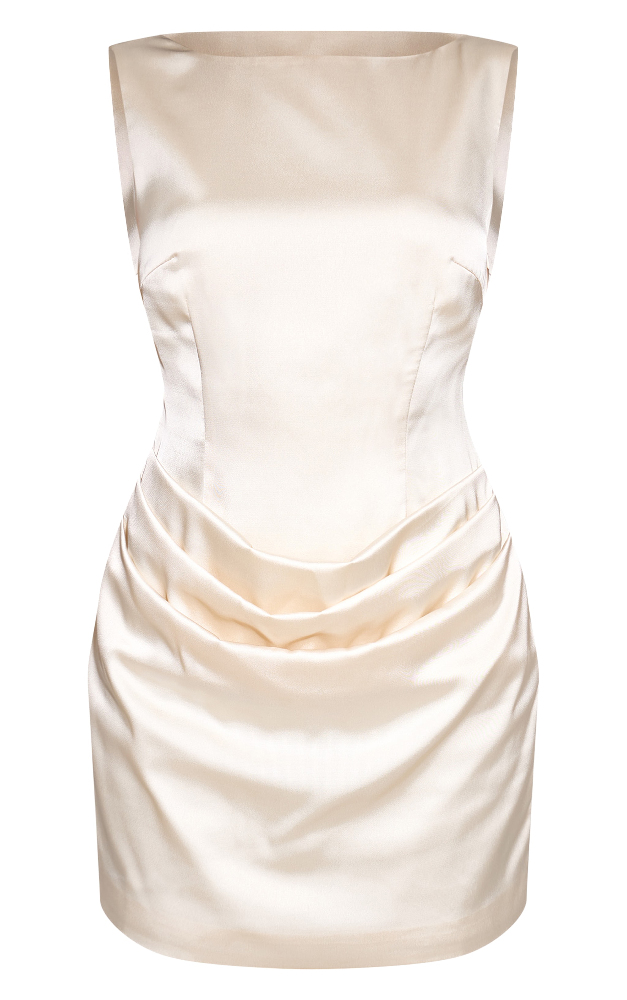 Cream Satin Mini Dress image 5