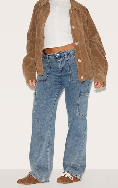 Shape Vintage Wash Cargo Wide Leg Jeans