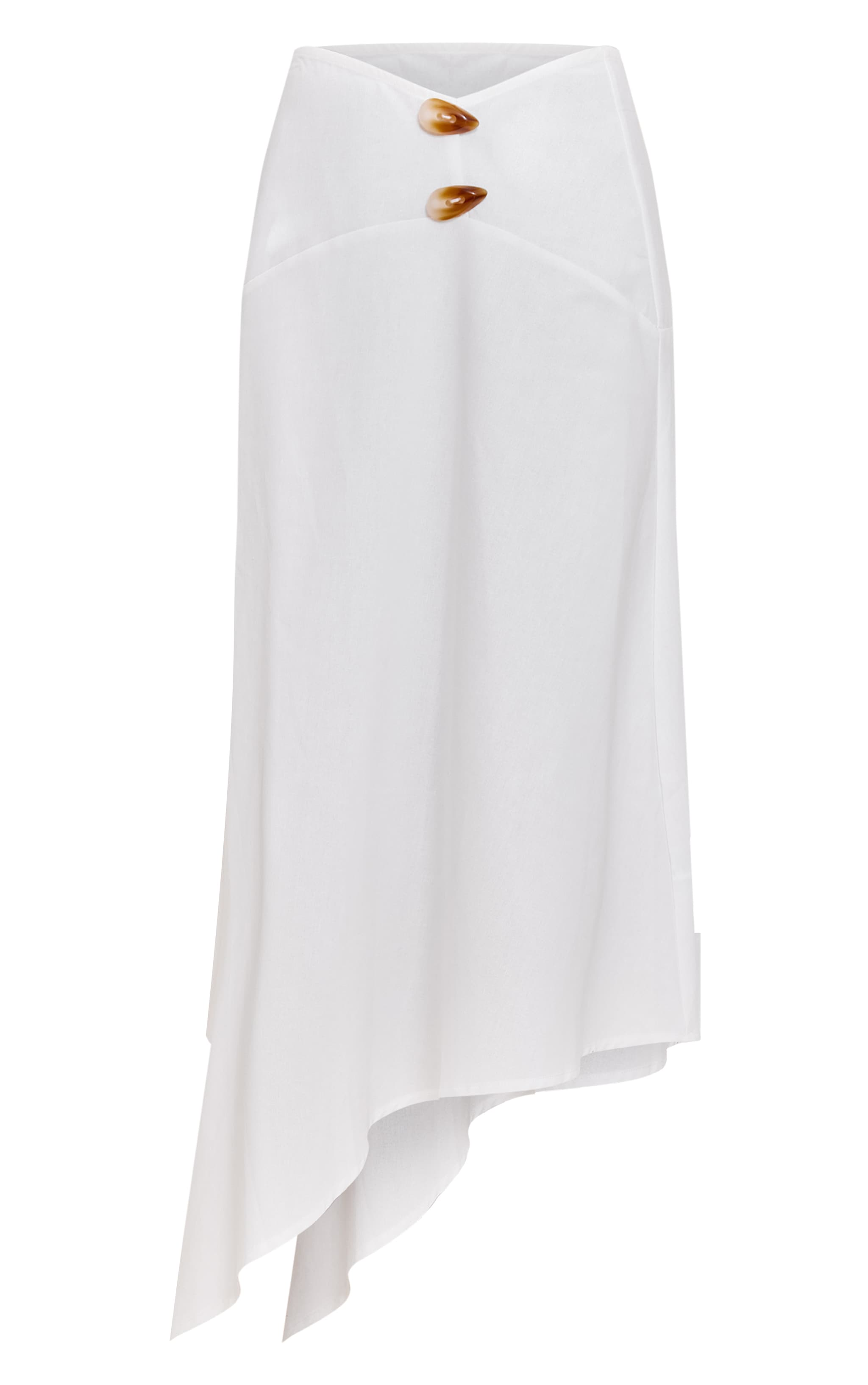 White Woven Seam Detail Maxi Skirt image 5