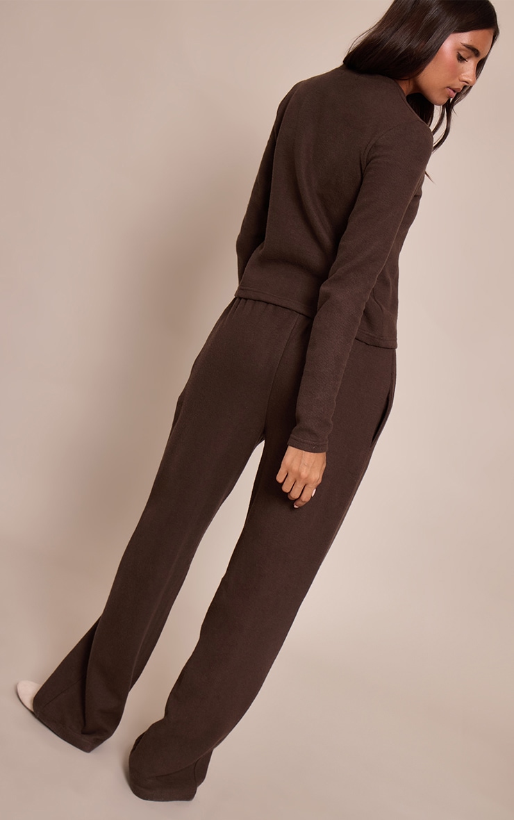 Chocolate Soft Touch Wide Leg Sweatpants image 3