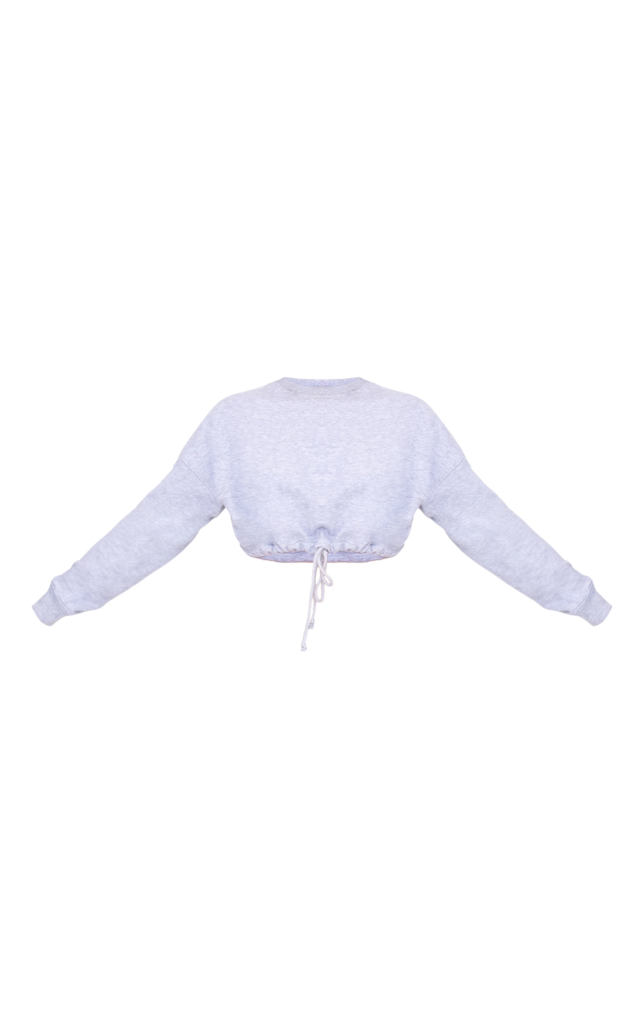 Ash Grey Drawcord Waist Cropped Sweatshirt image 5