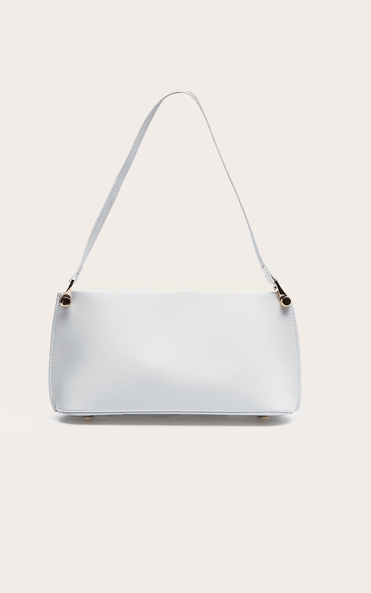 White Matte Shoulder Teardrop Strap Bag image 5