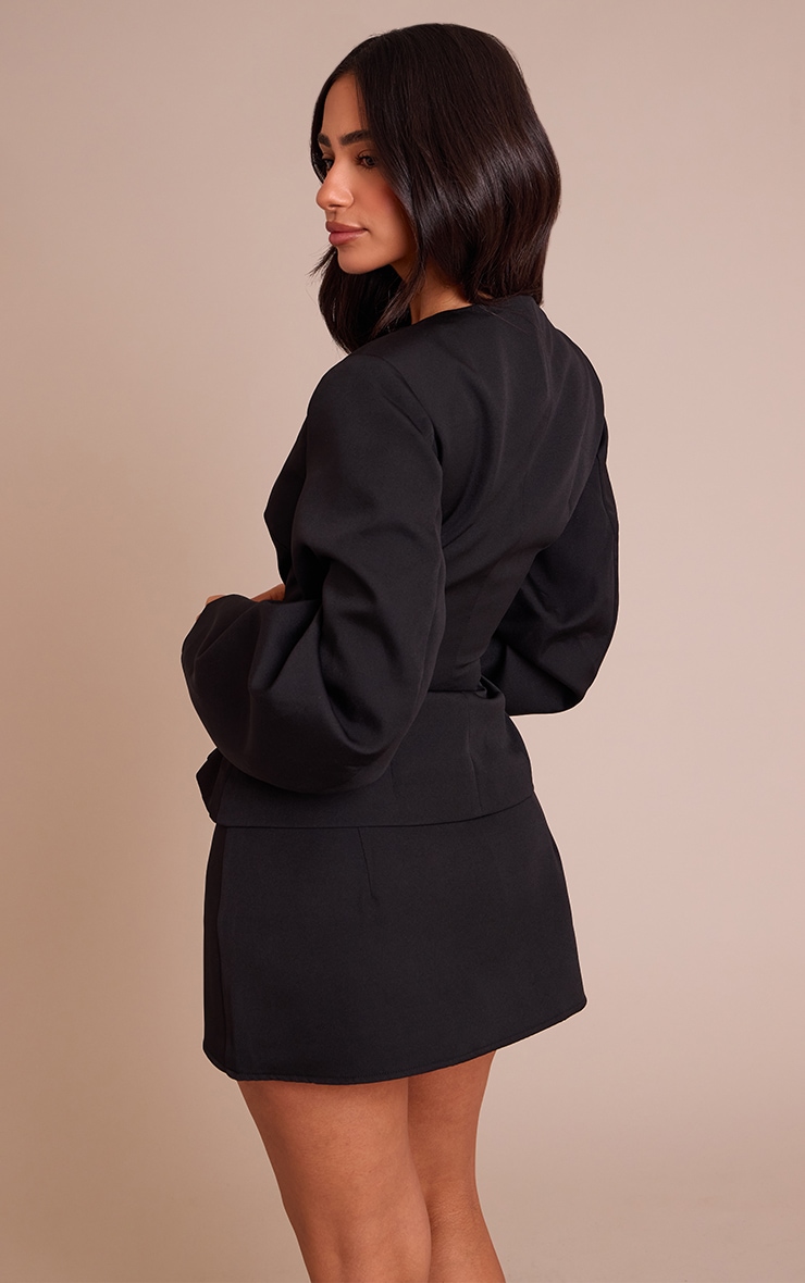 Petite Black Woven Tailored Skort image 3