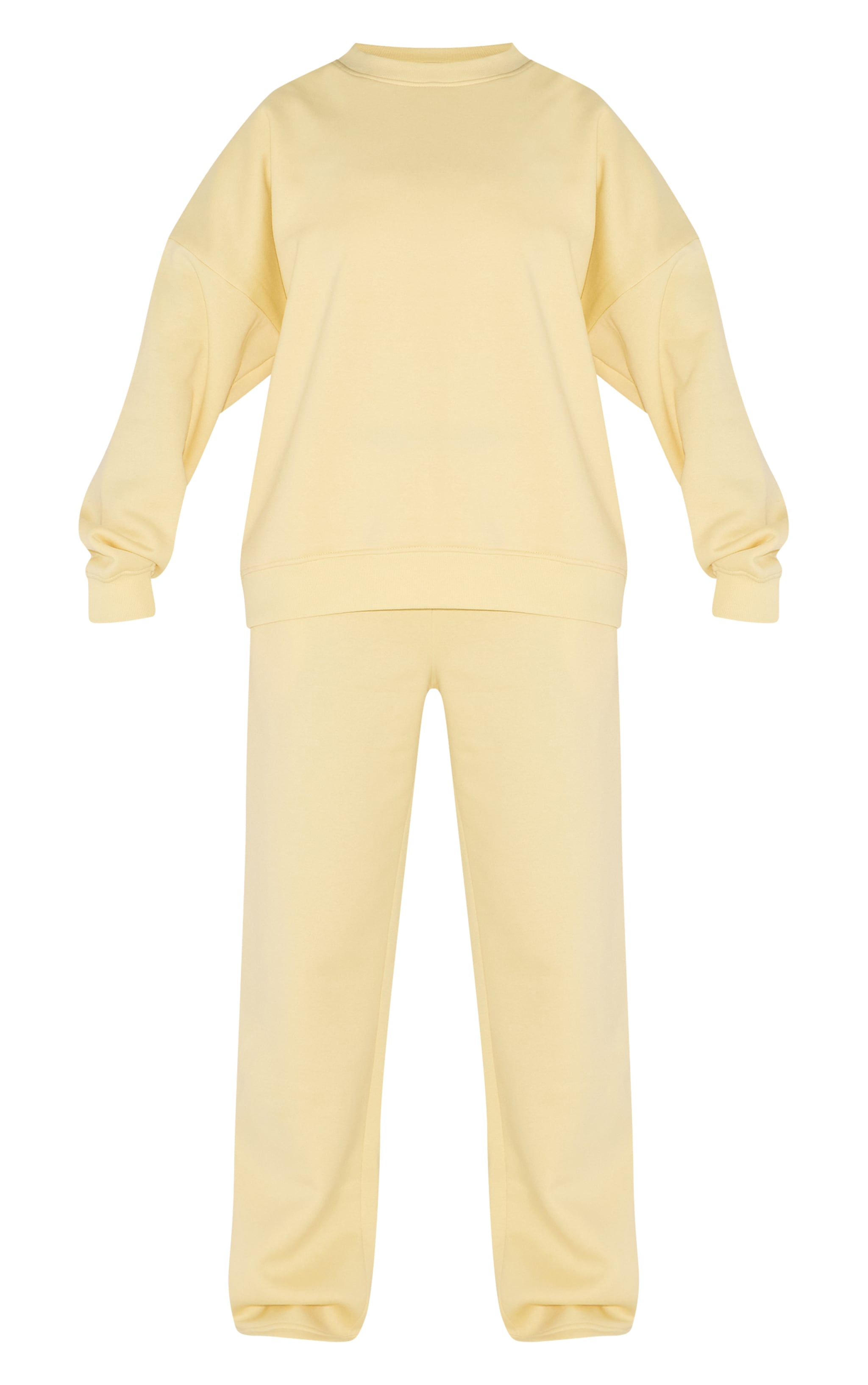 Butter Yellow Oversized Sweat Tracksuit Set image 5