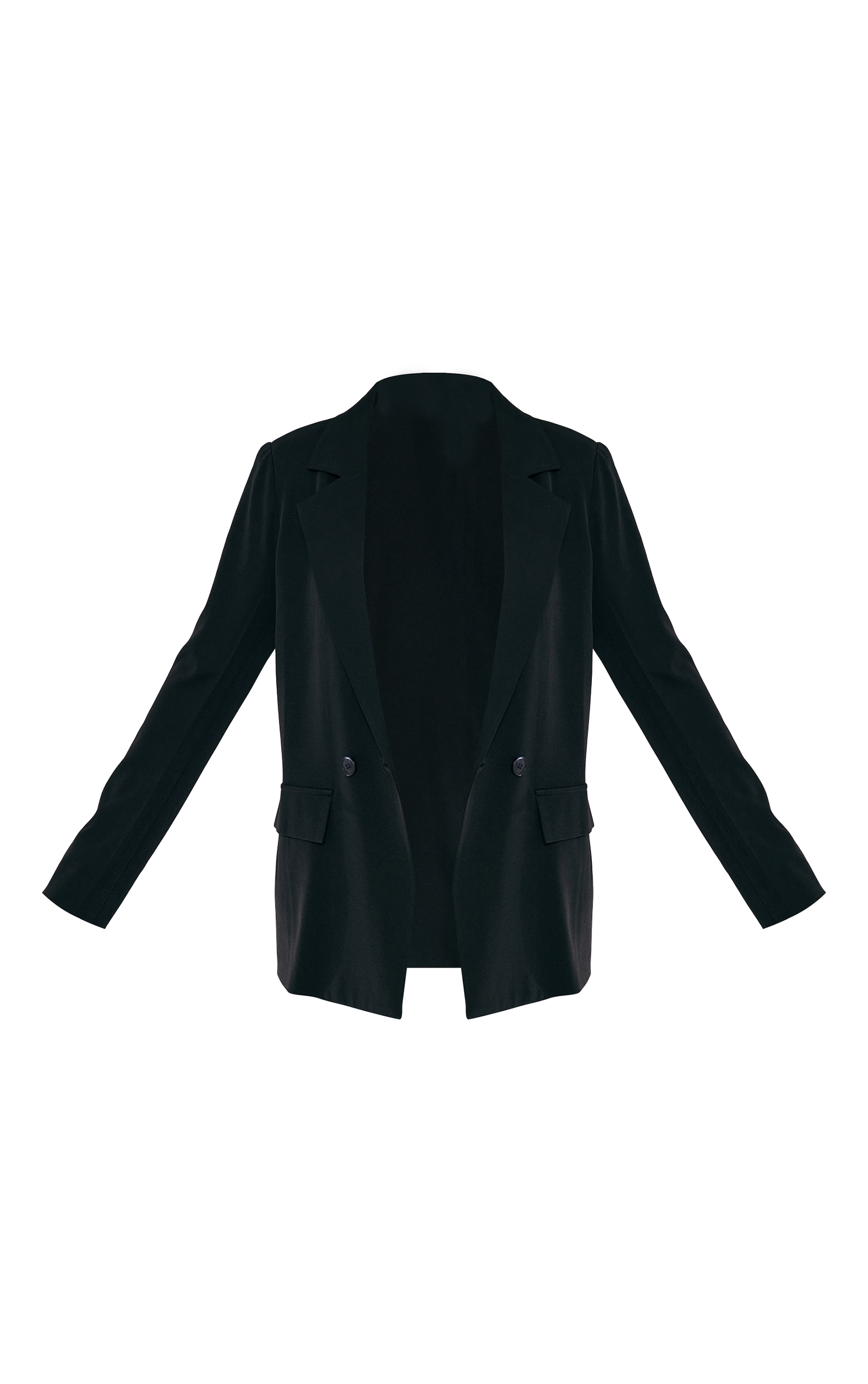 Black Tailored Oversized Longline Blazer image 5