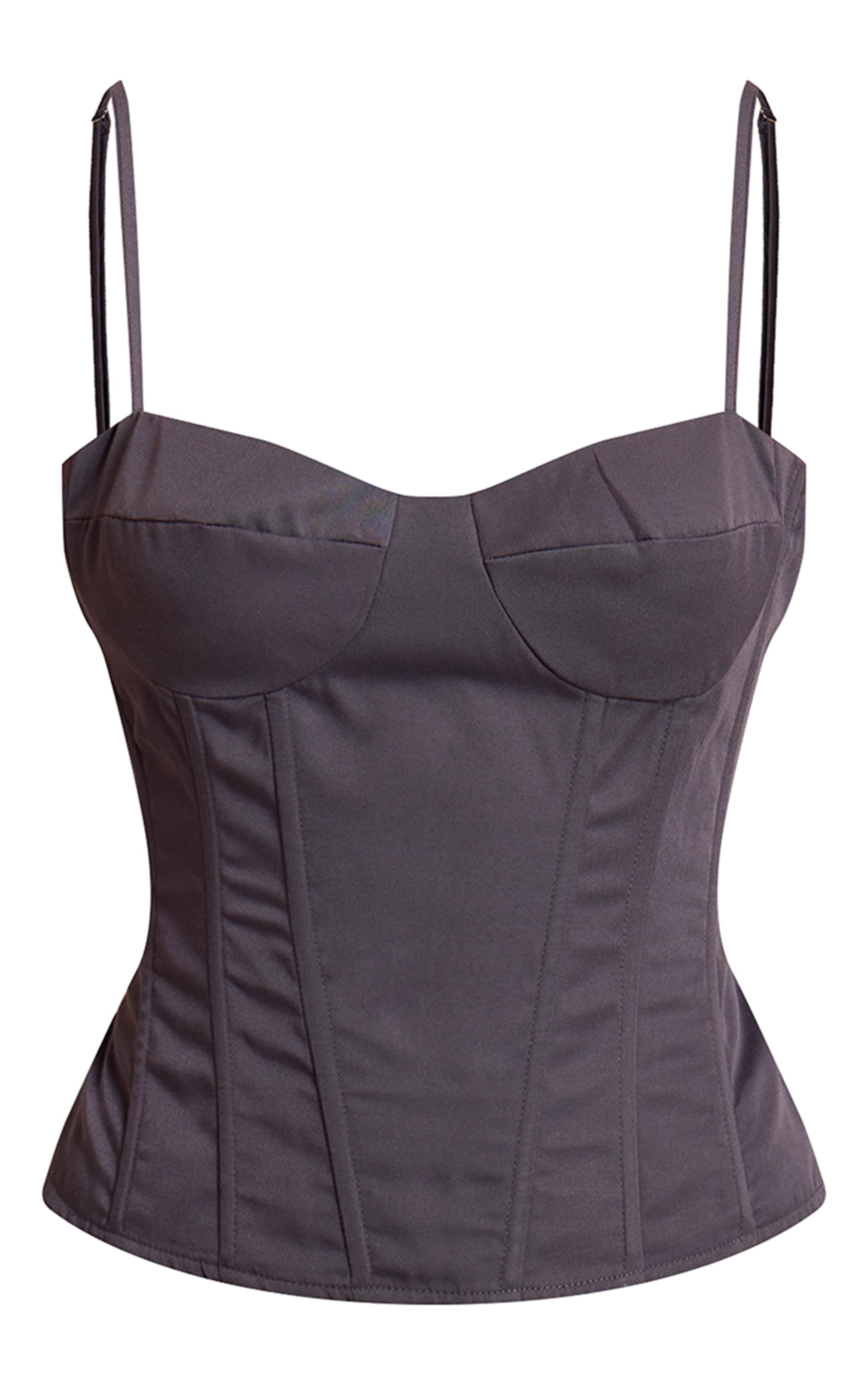 Charcoal Structured Corset Top image 5