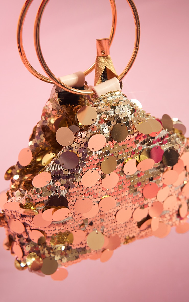 Gold Sequin Round Handle Grab Bag Accessories PLT AUS - Main Image