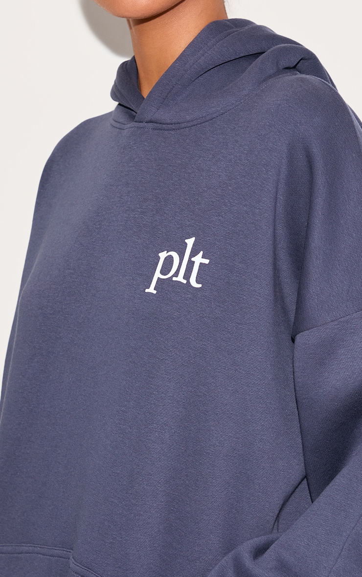 PRETTYLITTLETHING Midnight Blue Oversized Hoodie image 4