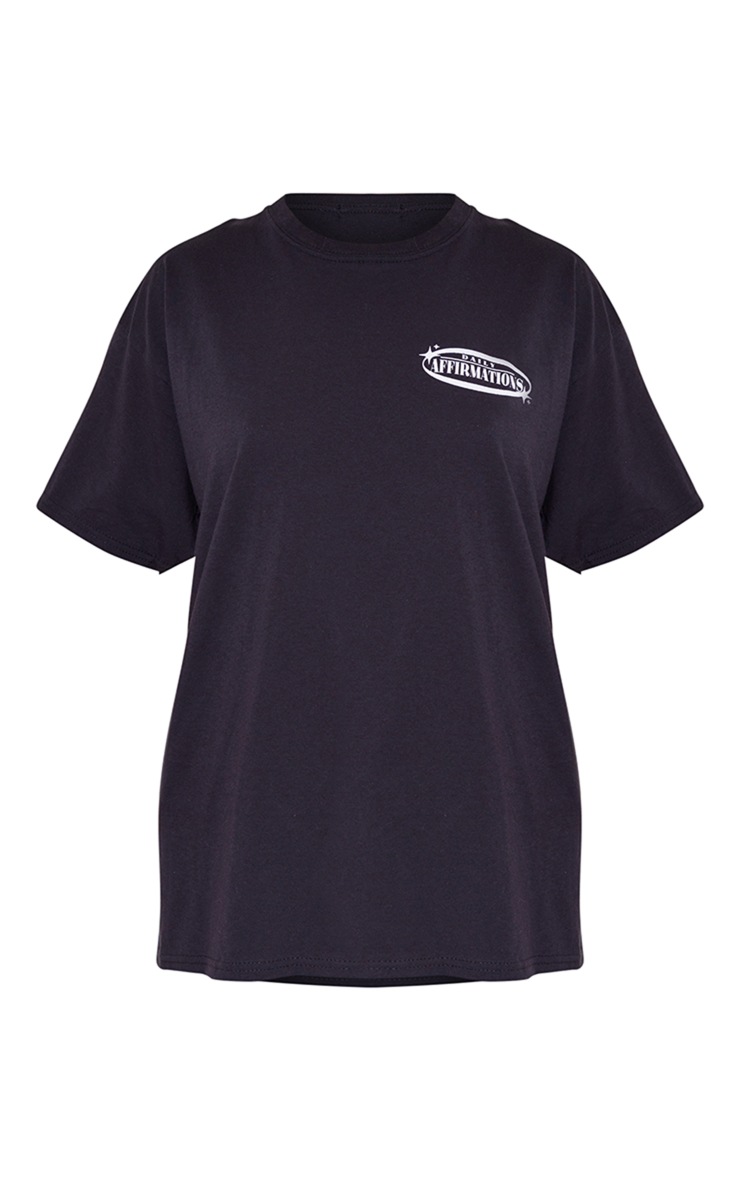 Black Daily Affirmation Back Print T Shirt image 5