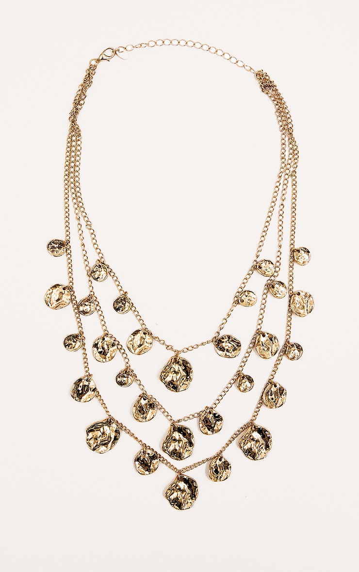 Collier abstrait doré effet fondu à maillons en chaîne image 3