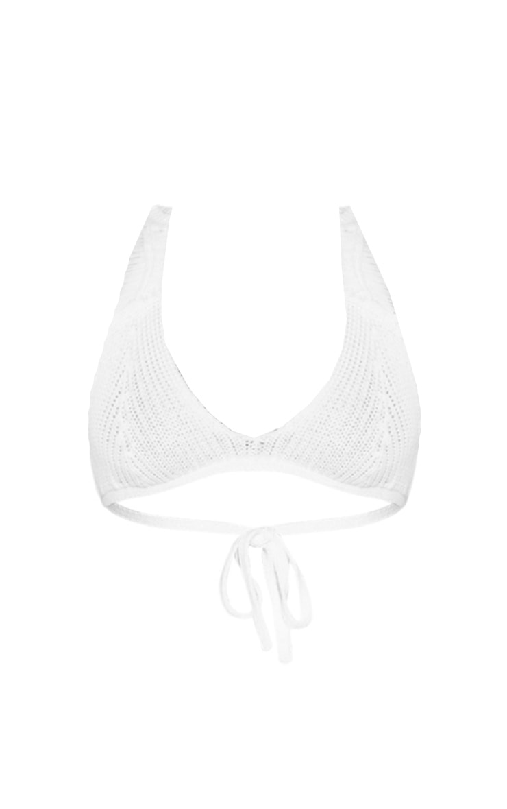 Cream Triangle Knitted Bralet image 5