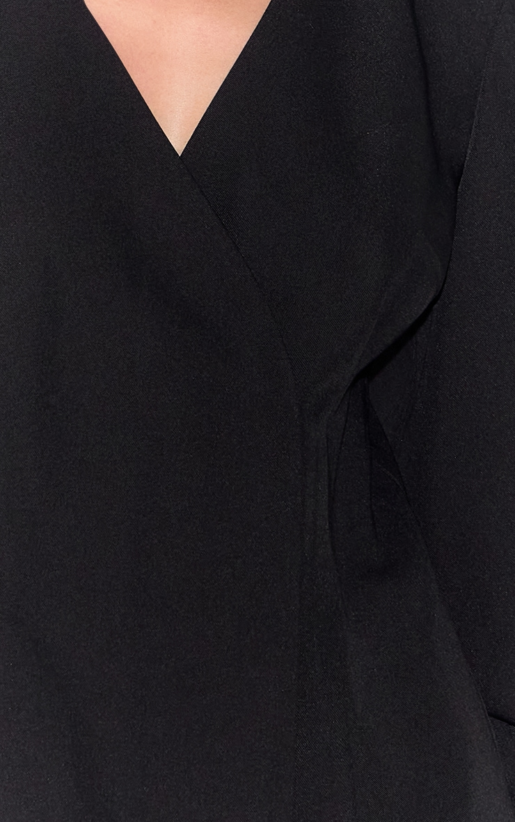 Black Cross Front Cocoon Sleeve Tailored Playsuit image 4