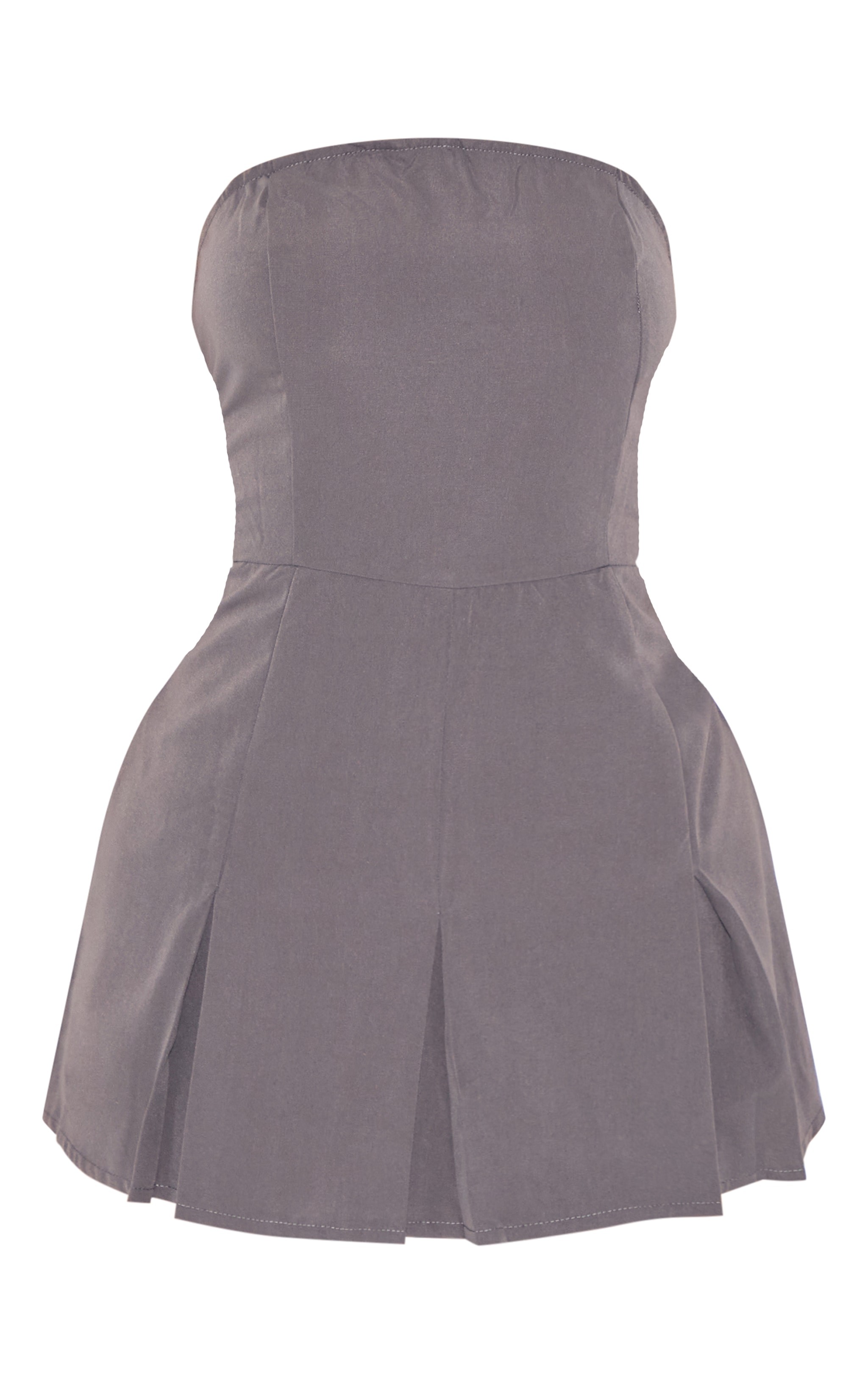 Petite Combishort bustier tissé gris anthracite ajusté image 5