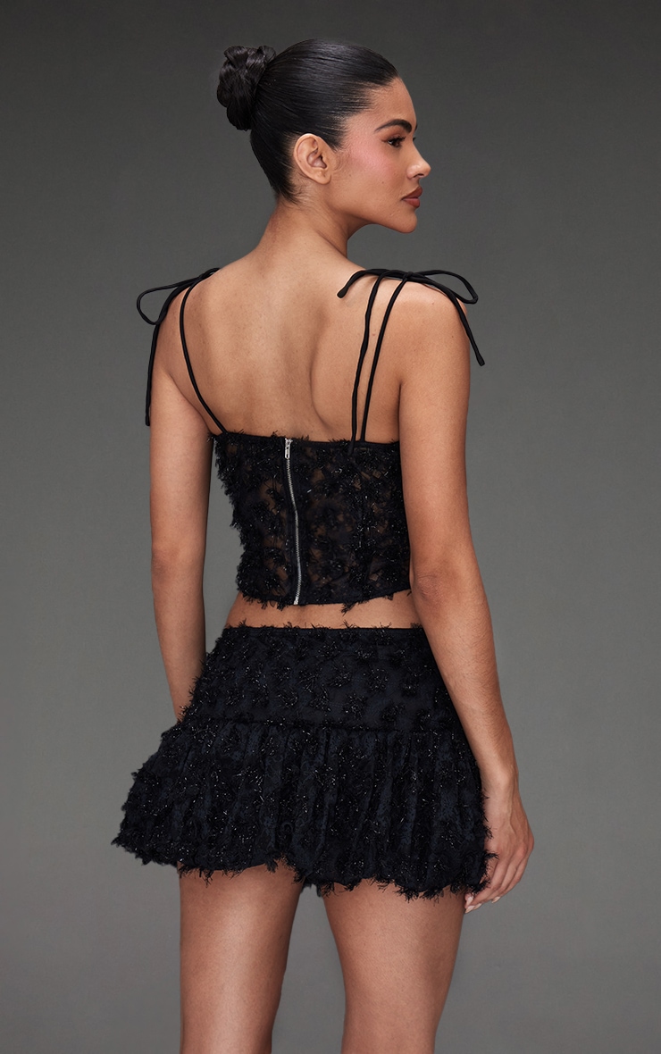 Black Tinsel Lace Corset image 2