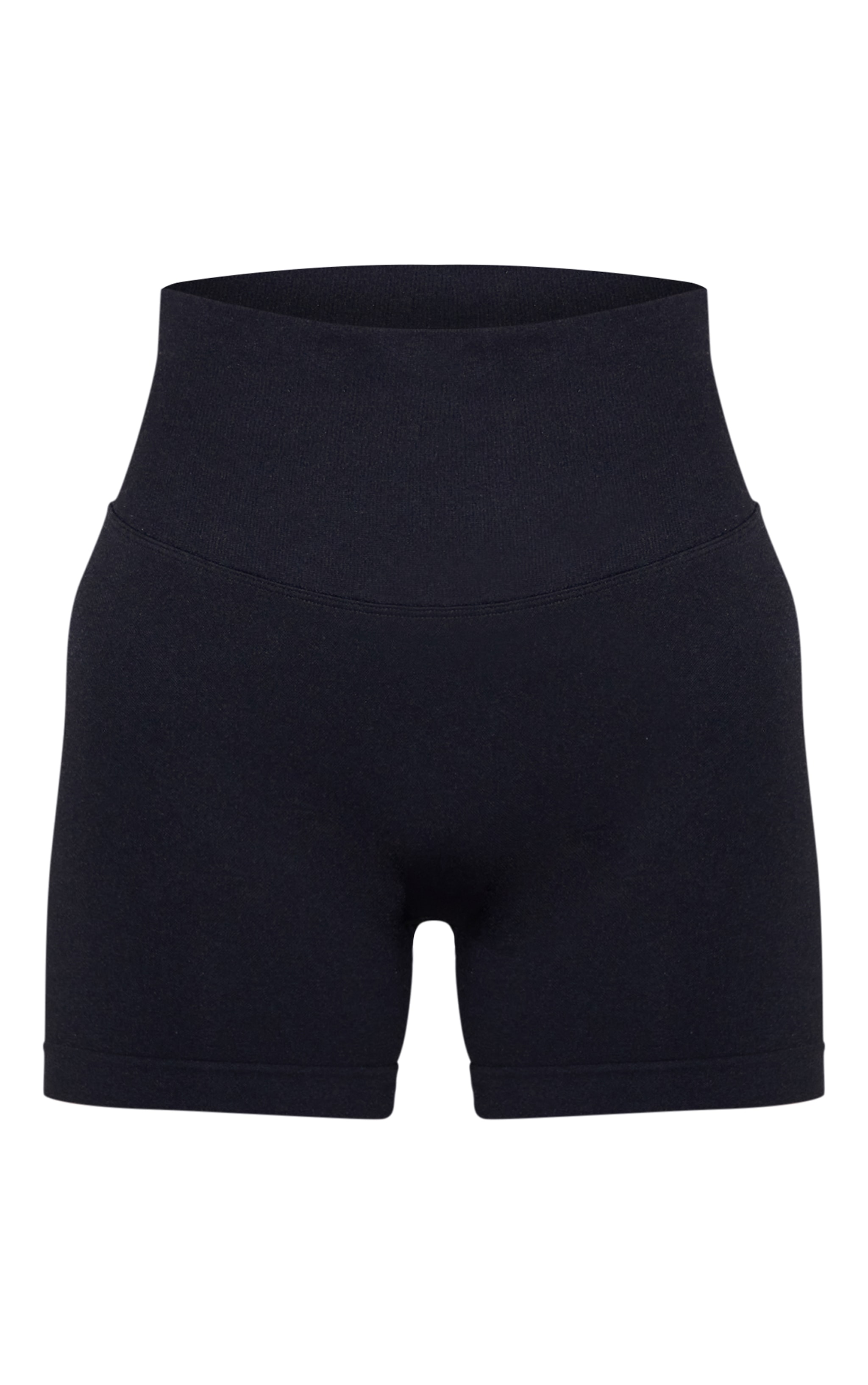 Black Seamless Scrunch Bum Gym Shorts image 6
